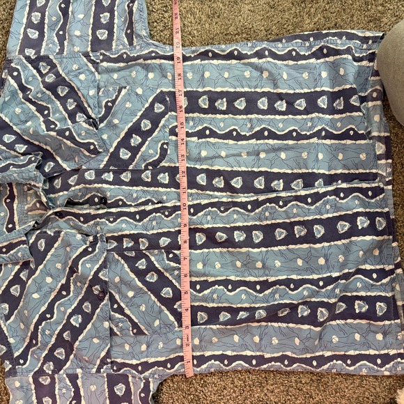 Vintage Sport Hartley Shirt Mens Small Blue Patterned Short Sleeve Casual - Picture 4 of 8